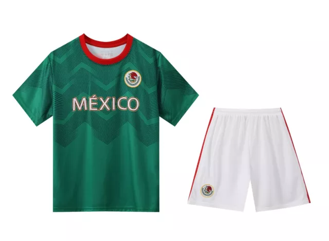 Mexico Kids Boys Youth Soccer Football Jersey Shirt Set