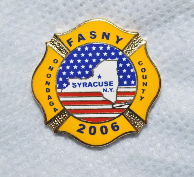 New York Vol Fire Assn Onondaga County 2006  Convention 1" Metal Lapel Pin