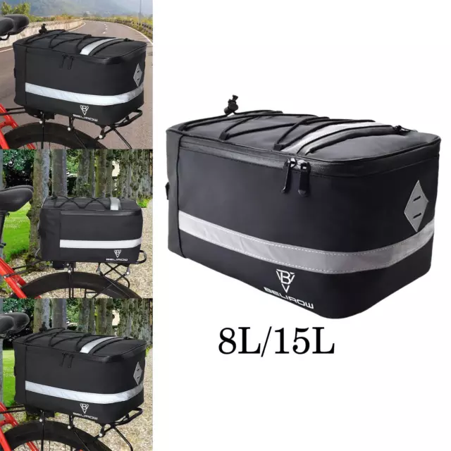 sacoche velo porte bagages a pont 2 volumes noir/rouge 100% etanche -  360x130x320mm