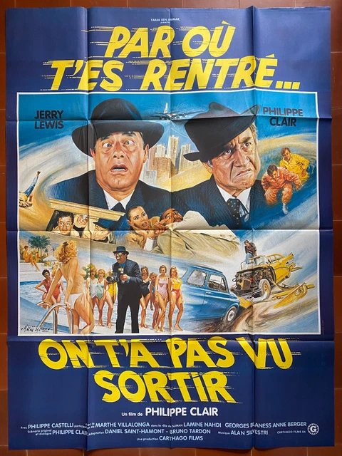 Affiche PAR OU T'ES RENTRE Philippe CLAIR Jerry LEWIS Jackie SARDOU 120x160cm