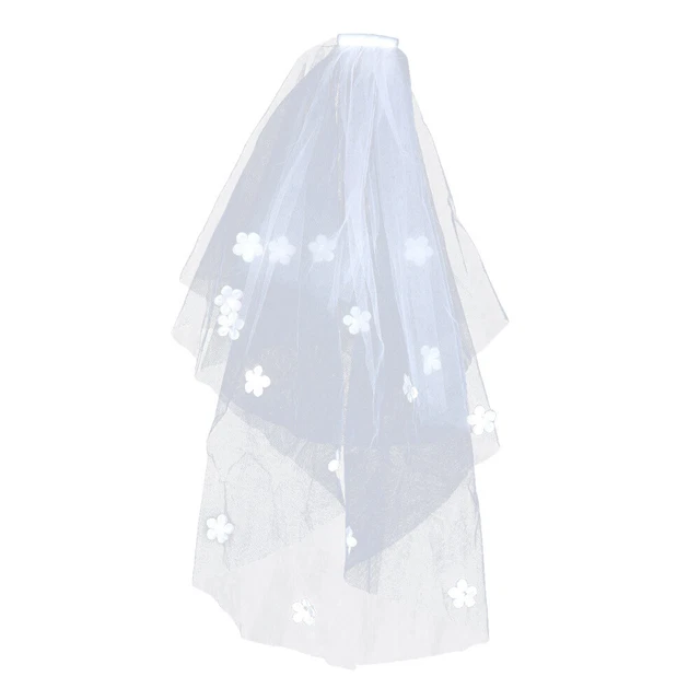 1 pz velo da sposa bellissimo elegante doppio animale fiore sposa velo da donna B