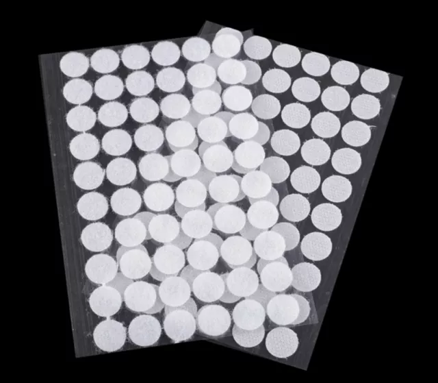 30 Paar Klettpunkte selbstklebend 15 mm Klettverschluss Weiß Klettband