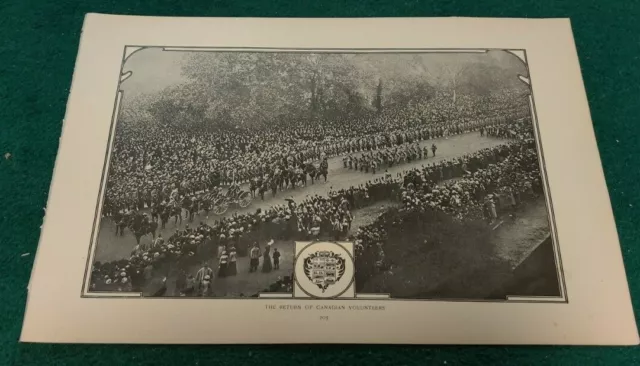 1902 Print THE RETURN OF CANADIAN VOLUNTEERS Anglo-Boer War 2