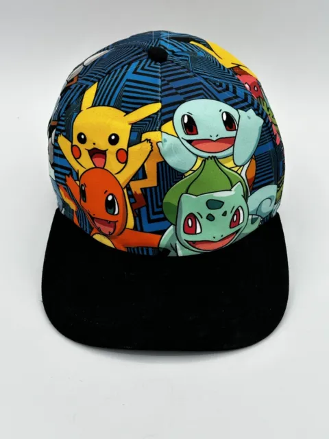 2016 Authentic Pokemon Nintendo Characters All Over Snapback Hat Cap One Size.