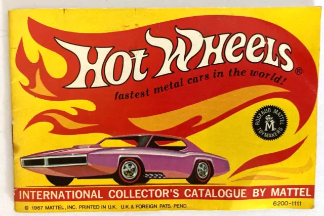 Original Vintage Rosebud Mattel Hot Wheels Redline 1967 Collector's Catalogue.