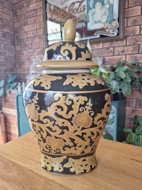 Chinese Style Ceramic Ginger Jar Decor Ceramic Flower Vase Porcelain Jar Gold