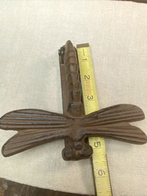 Cast Iron Antique Style Rustic Dragonfly Garden Pond Door Knocker Brown Cabin
