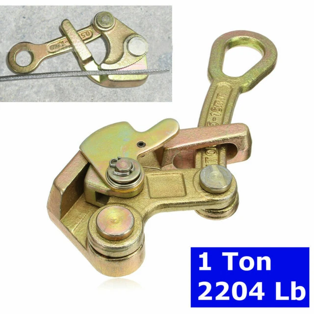 1 Ton Alloy Steel Cable Wire Rope Haven Grip Jaw Puller Pulling 2204 Lbs