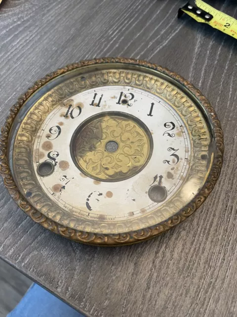 Antique Gilbert Clock Dial and Bezel With Crystal Circa 1880