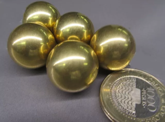 260 Brass Solid Balls 3/4" Dia. +/-.001", 5 Pcs