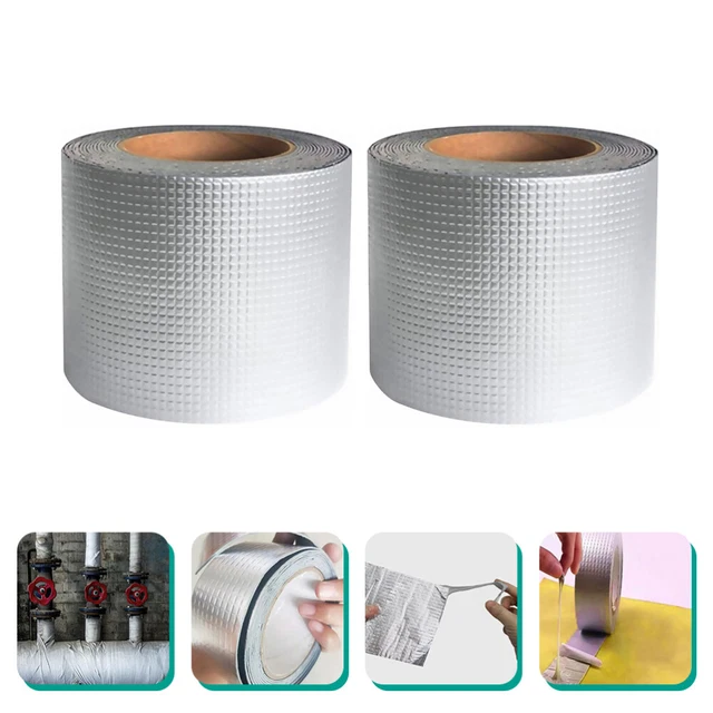 2 pz nastro impermeabile foglio di alluminio gomma butile nastro a perdita d'acqua argento