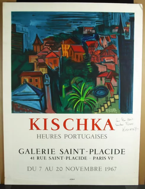 Cartel Original 1967 Dedicatoria Artista Kischka Isis Exposición