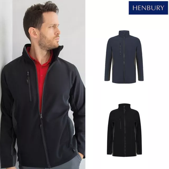 Henbury Chaqueta con estilo Softshell - Abrigo casual unisex cremallera completa