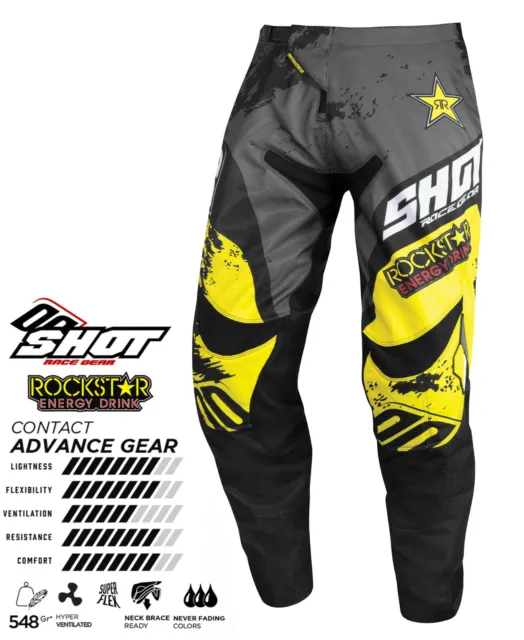 Shot Contact Rockstar Energy Motocross Pants Trousers Motocross Mx Enduro Grey