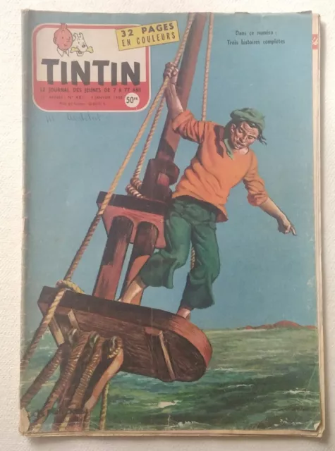 Le journal de Tintin n° 481 , couverture Fred Funcken , ( Dargaud , 09/01/1958 )
