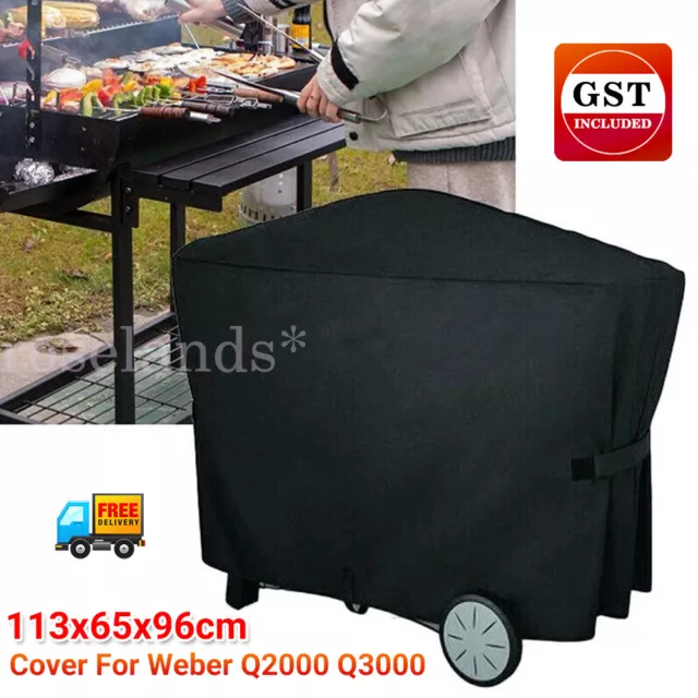 Full Coverage Waterproof Dust Grill Cover for Weber Q3000 Q2000 Series BBQ Grill