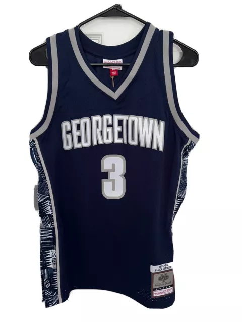 Shop Mitchell & Ness Georgetown Allen Iverson 1995-1996 NCAA Swingman Jersey  SMJYLG20005-GTWNAVY95AIV blue