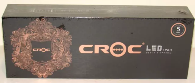 Croc LED Black Titanium Flat Iron 1 Inch Classic 1" Hair Straightener SEALED