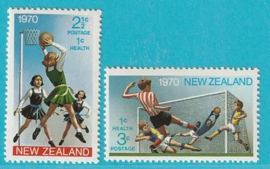 Neuseeland aus 1970 ** postfrisch MiNr. 543-544 Gesundheit Basketball Fußball