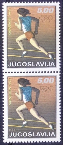 Yugoslavia 1972 MNH V-Pair, Summer Olympic Games 1972 Munich, Athletes, Sports -