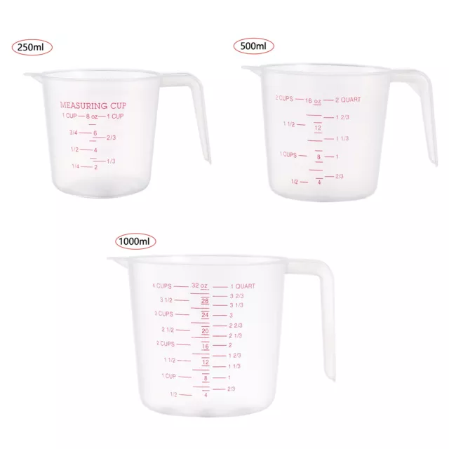 Plastic Measuring Pitcher Pour Cup w/Funnel Spout Liquid Oil Flour Measuring Jug