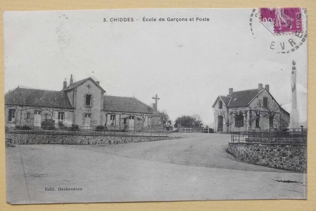Cpa - Chiddes - Ecole De Garcons Et Poste - 3 *