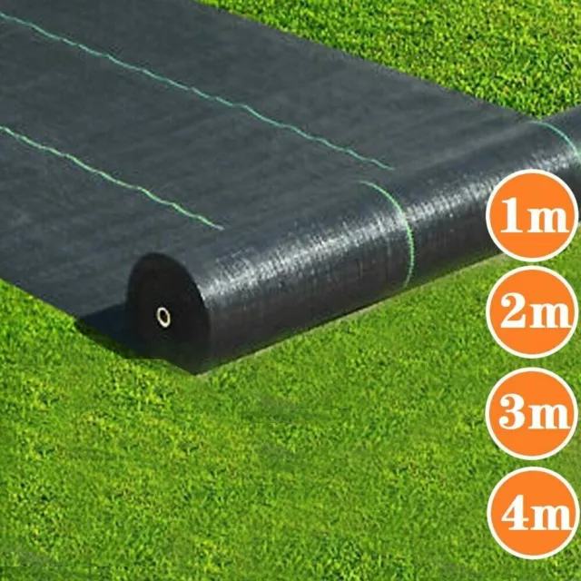 1,2,3,4m Wide Heavy Duty Garden Weed Control Fabric Ground Cover Membrane Sheet