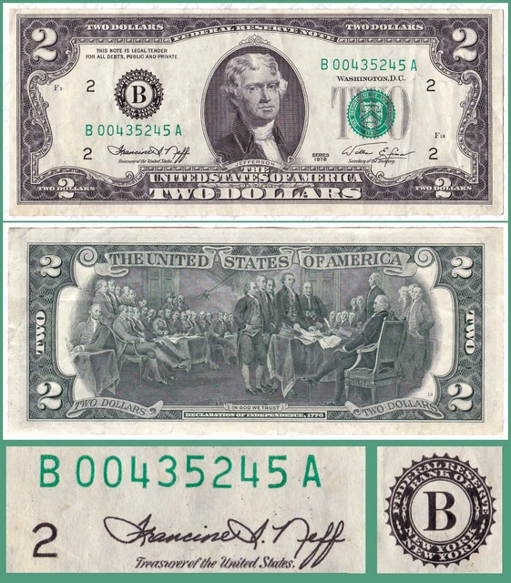 1976 Uncirculated Two Dollar ($2) Bills     PLUS FREE 1957 1$ SILVER CERTIFICATE