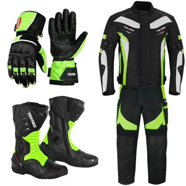 Men Motorcycle Racing Suits Motorbike Clothing Set Waterproof Suit Leather Boots