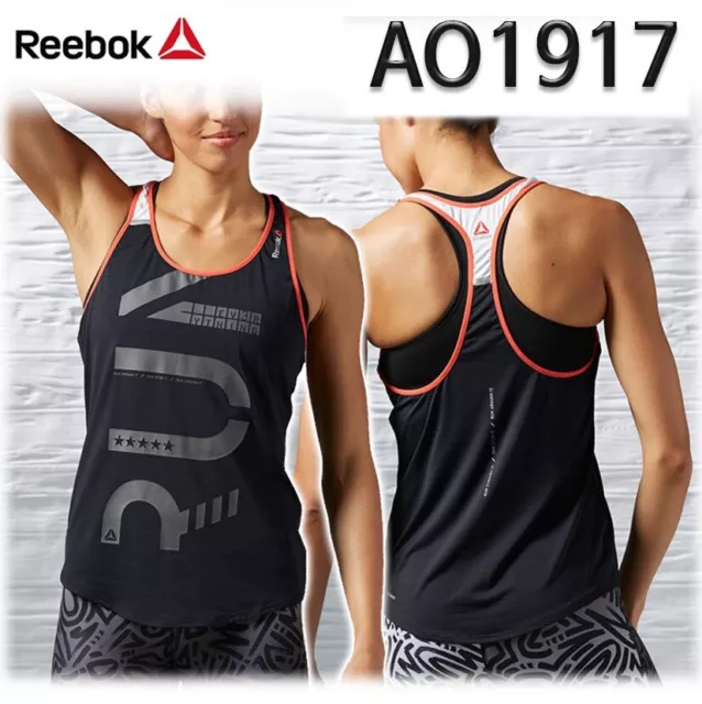 Reebok Activ Chill Tank Top Damen Achselshirt Laufshirt Sport Shirt Schwarz Rot