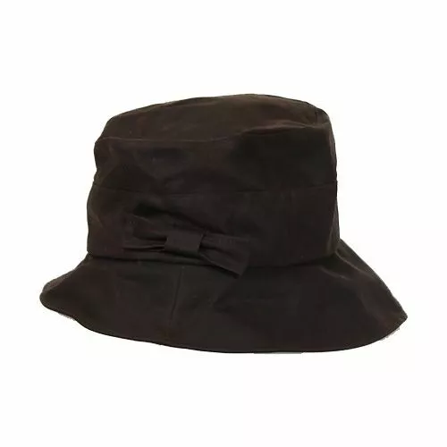 Noir chapeau de pluie en coton ciré britannique chapeau de pluie