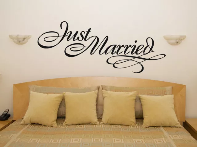 Just Married Car Bedroom Living Dining Room Decal Wall Art Sticker Picture Decor