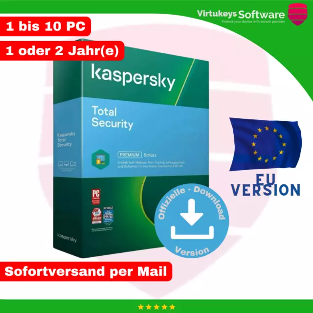 Kaspersky Total Security 2024  1/3/5/10 Geräte  1 - 2 Jahre  EU ESD Key Laufzeit