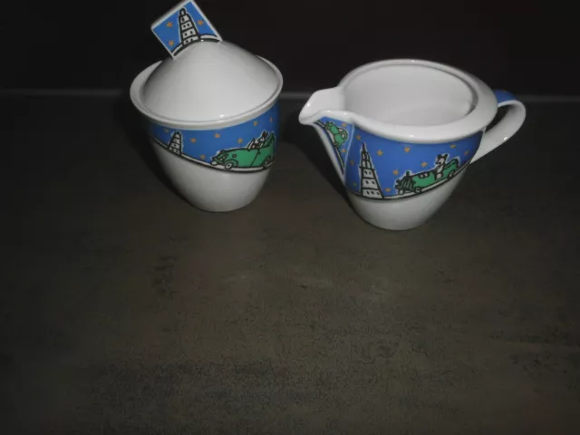 Zuckerdose & Milchkännchen  Rosenthal Frogdesign Avenue Brooklyn neuwertig