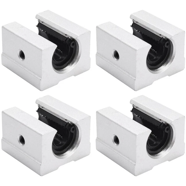 4 x SBR12UU 12mm Aluminum Linear Motion-Router Lager Fester , Silber X8I17317
