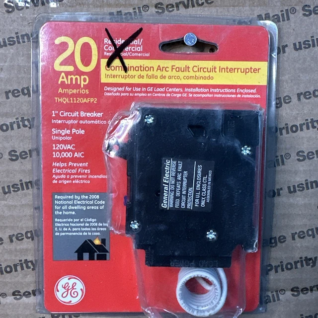GE THQL1120AFP2 SINGLE Pole Combination Arc Fault Circuit Interrupter