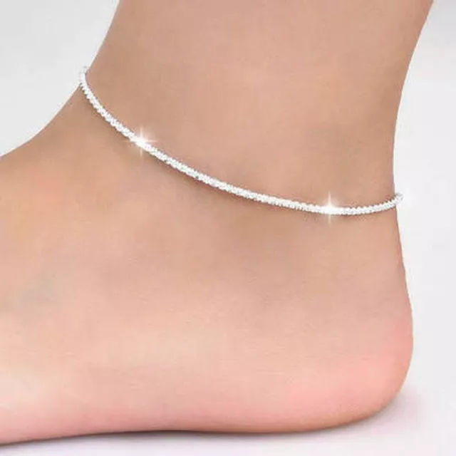 925 Sterling Silver Anklet Foot Chain Beach Decorative Ankle Bracelet  Jewellery