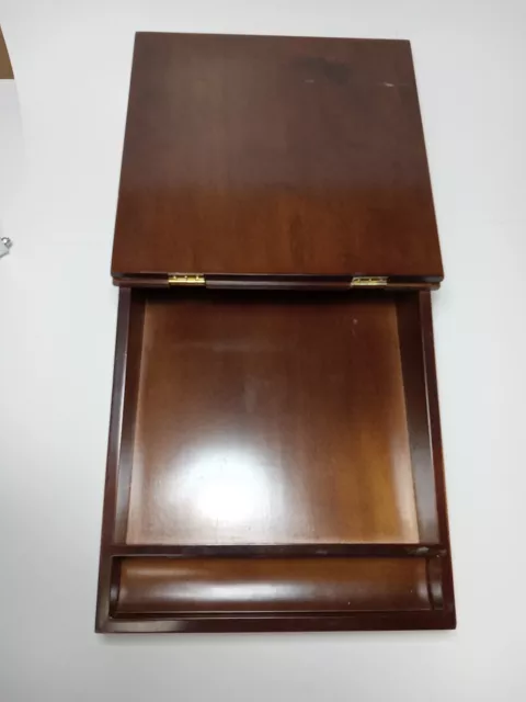 VTG Bombay Company Mahogany Wood Hinged Lid Writing Lap Desk Pen Art Box 1988