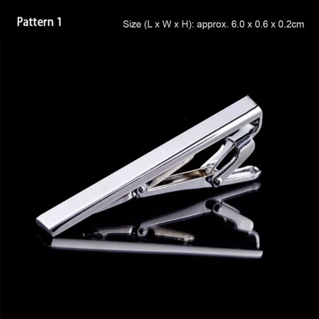 Mens New 5~6cm Clip Stainless Steel Shirt Tie Pin Bar Clasp Wedding Silver Black