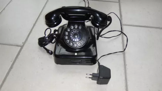 Nostalgietelefon W38 schwarz, von Feb. 1949 mit technischer Raffinesse!