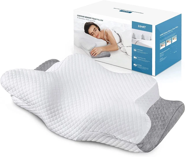 ZAMAT Adjustable Cervical Memory Foam Pillow, Odorless Neck Pillows for Pain Rel