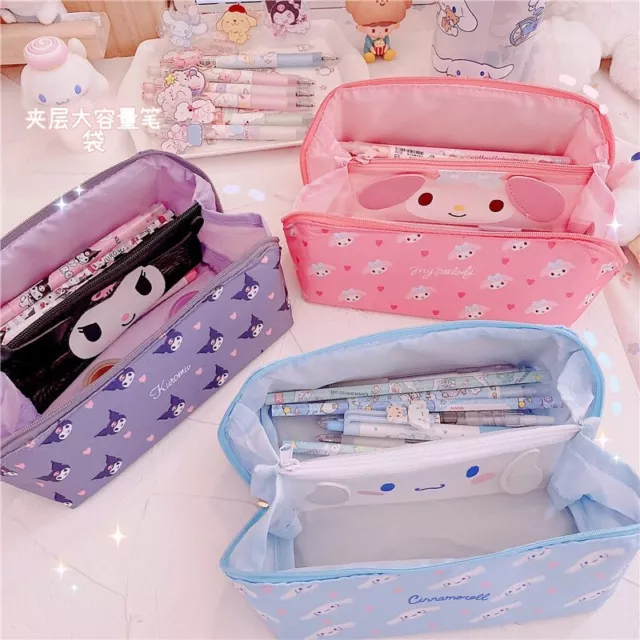 HOT Pencil Case Stationery Kawaii Kuromi My Melody Cinnamoroll Storage Bag