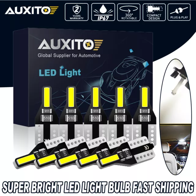 10x T10 LED W5W 194 168 2SMD Car Wedge Tail Parking Plate Light Bulb 12V Canbus