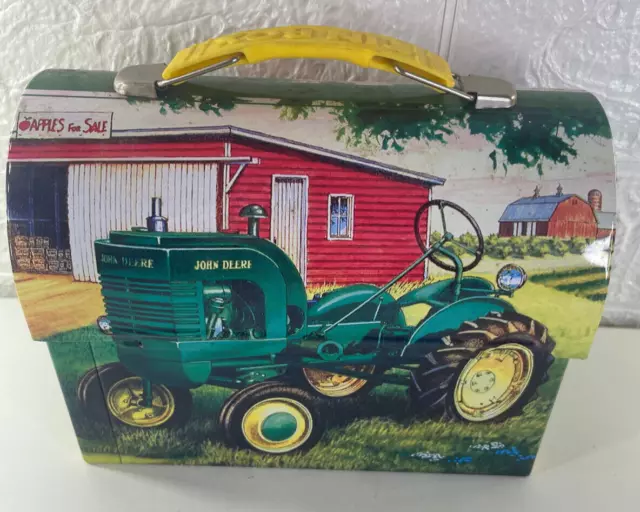 John Deere Tractor Tin Lunchbox 2005 Edward C Schaefer Moline IL Farming Tools