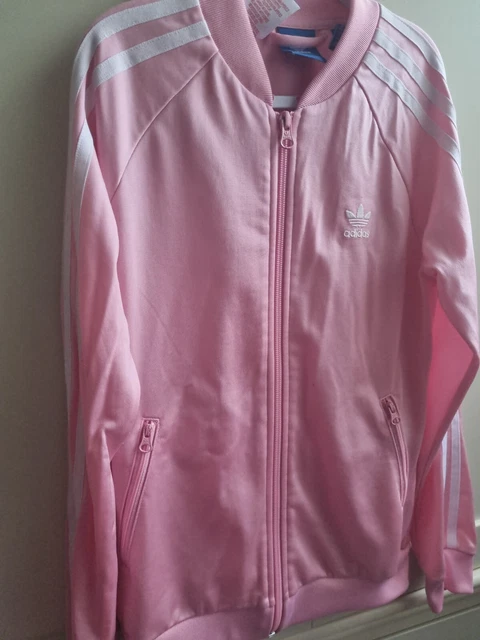 Girls adidas size age 11-12 years pink 3 stripe track jacket 4