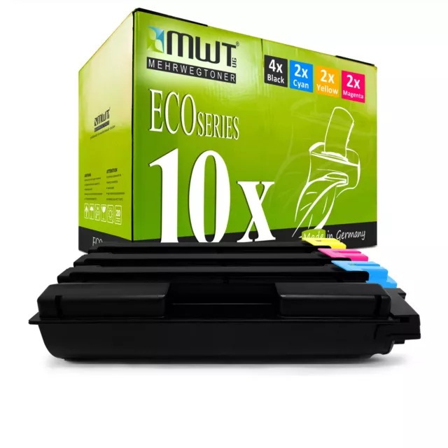 10x MWT Eco Toner Sostituita Kyocera TK-580C TK-580K TK-580M TK-58