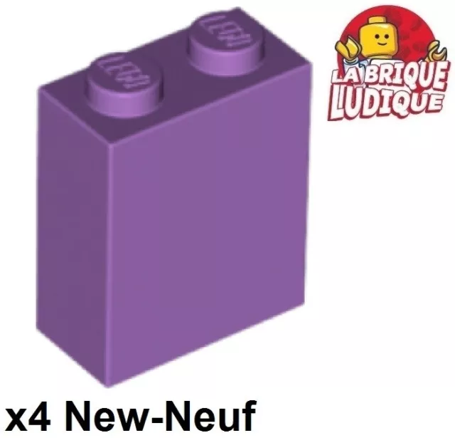 Lego 4x Brique Brick 1x2x2 Ins. Stud Holder lavande/medium lavender 3245c NEUF
