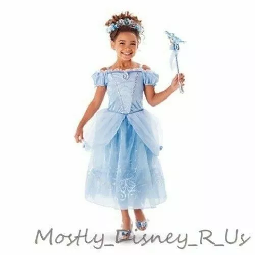 NEUF DISNEY STORE Exclusivite Filles Cendrillon Bleu Deguisement Robe 9 10 EUR 108 79 PicClick FR