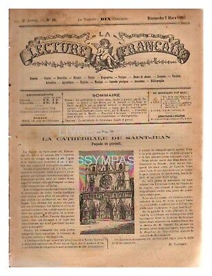 LA LECTURE FRANCAISE N° 45 DE 07/03/1886 CATHEDRALE SAINT JEAN LYON   édit LYON