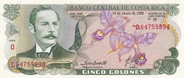 Set of 100 bankotes Costa Rica 5 Colones 1981